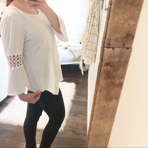 new directions Tops - New Directions Petite large boho bell sleeve top